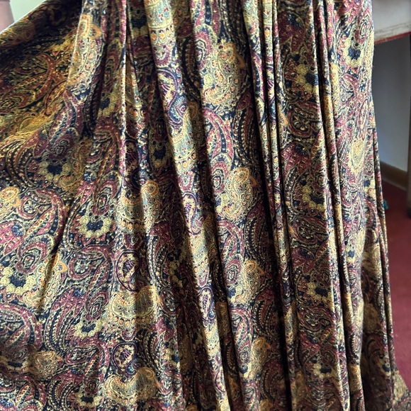 Free People Paisley Maxi Dress Jeweltone muted V neck side zipper size 14 - Picture 10 of 10